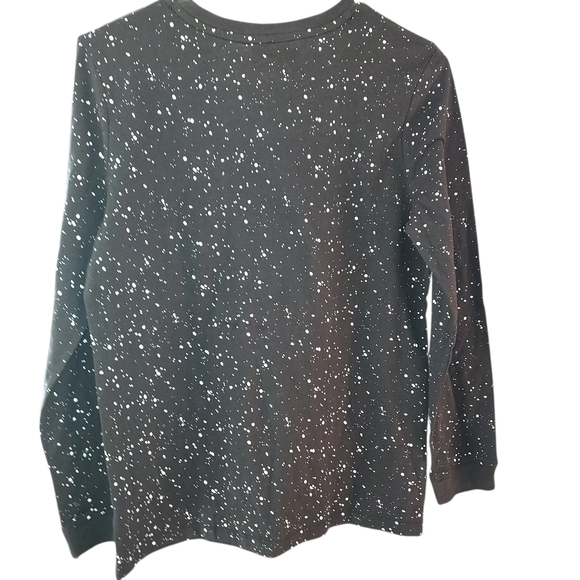 Boys Black Long Sleeve Valentines Paint Splatter Skull Rose T-Shirt Shirt Xl - Picture 5 of 14